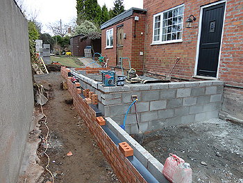 Brickwork above damp proof course