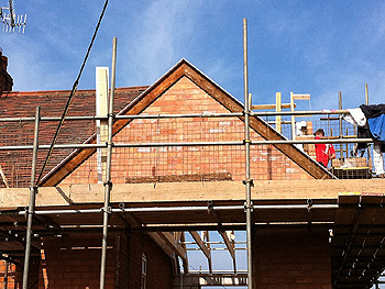 Completed brickwork on the gable end